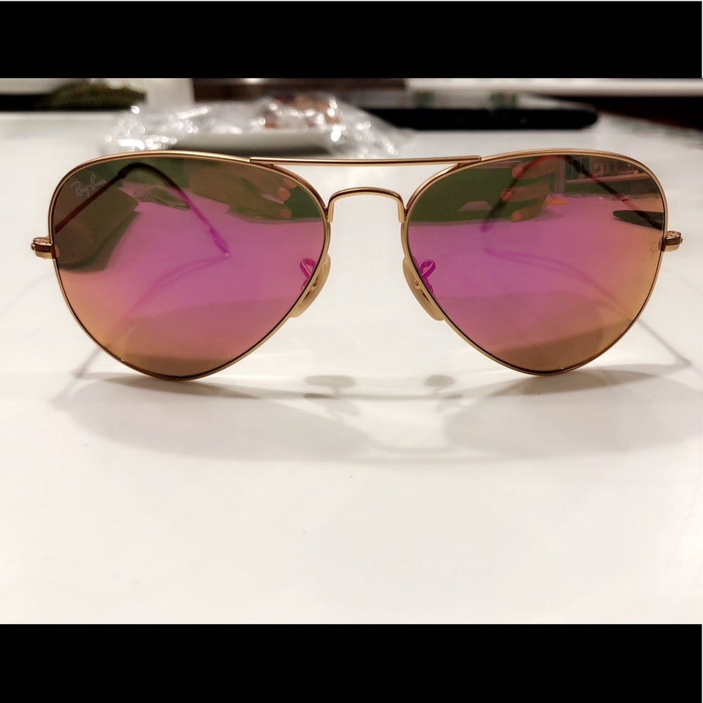Brand new never worn pink mirror ray bans